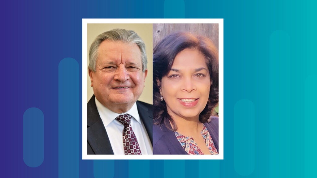 Headshots of Steve Bogus, then-vice president of social enterprise and workforce development at CCUSA, and Eila Latif, director of the employment network at Catholic Charities Santa Clara County.